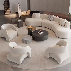 Tùy Chỉnh Thiết Kế Hiện Đại Cong Trắng Modular Vải Phòng Khách L-Hình <span class=keywords><strong>Sofa</strong></span> <span class=keywords><strong>Set</strong></span> Làm Từ Gỗ Nhung Cho Nhà Căn Hộ Sử Dụng - Product Image 3