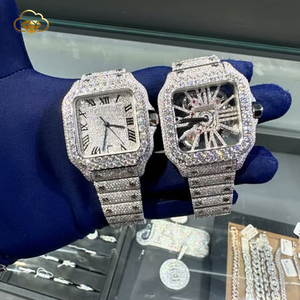 Reloj Hip-Hop de Acero Inoxidable con Movimiento Mecánico, Resistente al Agua, Moderno, con Diamantes Moissanite - Product Image 1