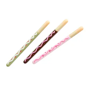 High Quality Korean Cute Students Pen Lifelike Chocolate Bar Finger Biscuit Gel Ink Pen