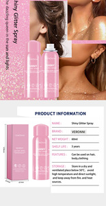 <span class=keywords><strong>Spray</strong></span> Poudre Scintillante Éclat Intense 60ML pour Corps, Cheveux et Vêtements, Parfumé, Longue Durée, Difficile à Retirer - Product Image 6