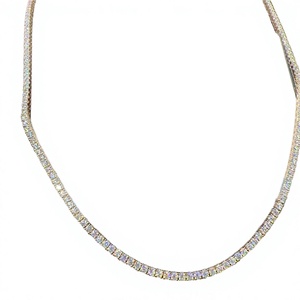 Customized 10K Yellow Gold Plated VVS1 Moissanite GRA Certified Classic Round Brilliant Cut <b>Iced</b> <b>Out</b> Unisex Tennis <b>Chain</b> - Product Image 2