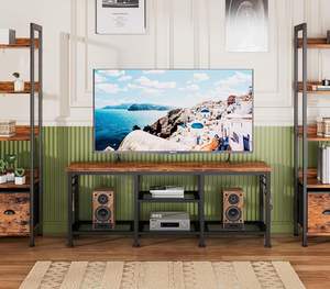 Entertainment Center with Open Storage <strong>Shelves</strong> TV Media Console Table with <strong>Soundbar</strong> <strong>Shelf</strong> for Living Room - Product Image 6