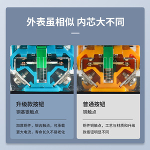 La38 <b>Push</b> <b>Button</b> <b>Switch</b> 2No2Nc Self Locking Self Resetting With Led Screw Terminal Ip40 Plastic - Product Image 4