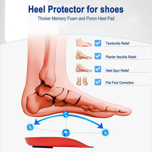 Plantillas para Fascitis Plantar con Espuma Viscoelástica Poron, Soporte <span class=keywords><strong>de</strong></span> Arco y Taloneras para Alivio del <span class=keywords><strong>Dolor</strong></span> <span class=keywords><strong>de</strong></span> Talón y Pies Planos, Antideslizantes, para Mujer y Hombre, Naranja - Product Image 5