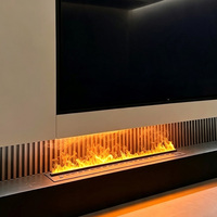 Cheminée électrique encastrée moderne avec lumière LED, humidificateur, flamme multicolore, télécommande, vapeur d'eau 3D personnalisée, 220V, 200W