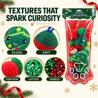 Ensemble de jouets de Noël pour chat : baguette interactive en peluche Père Noël et balle, cadeau de vacances pour chaton, idéal pour le jeu en intérieur