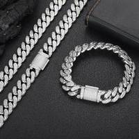 Chaîne cubaine hip-hop de 12 mm, collier en moissanite ronde VVS, pendentif personnalisé en argent 925
