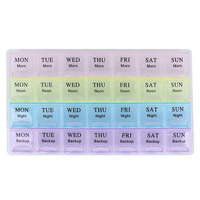 Pastillero Semanal de 7 Días con 28 Compartimentos, Organizador Versátil de Plástico para Medicamentos, Precio de Fábrica