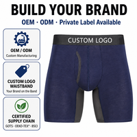 Caleçons Boxers pour Hommes en Gros, Pack de Sous-vêtements Personnalisables de Haute Qualité, Respirants, en Coton de Bambou Uni et Confortables