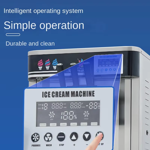 상업용 자동 스테인리스 스틸 수직 아이스크림 기계 대형 출력 터치 스크린 제어 3-맛 부드러운 순대 과일 - Product Image 4