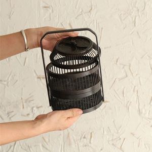 <b>Bamboo</b> Food <b>Container</b> Double Layer Birdcage Style Polygon Shape Kitchen Use Standing Type Woven Basket - Product Image 3