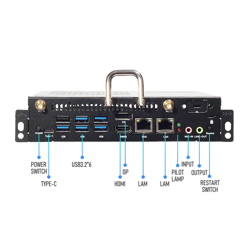 Endüstriyel 11th 12th işlemci büyük boy OPS PC media player 6 çekirdek 8G RAM 256G SSD hızlı kurulum için kolayca korumak ve yükseltme