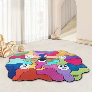 高品质设计印花环绒切割区域地毯7x9商用大型地毯五星级酒店地毯，满足地板需求