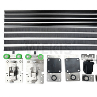 Kit de quincaillerie pour porte coulissante dissimulée avec mécanisme de fermeture amortie, kit de quincaillerie pour porte pliante de placard dissimulé