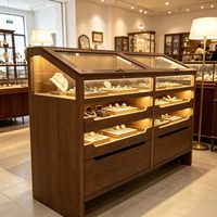 Vitrine murale pour bijoux avec éclairage LED en verre, design écologique et durable