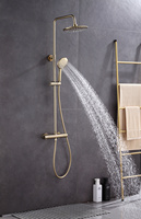 Matériel en laiton Zirconium or brossé salle de bain ensemble de douche thermostatique robinet mélangeur
