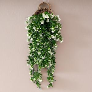 Left Coffee Artificial Green Plant Vine 45 Mesh Wall Hanging Wedding Home Decoration Plastic Leaves <b>Garland</b> - Product Image 4