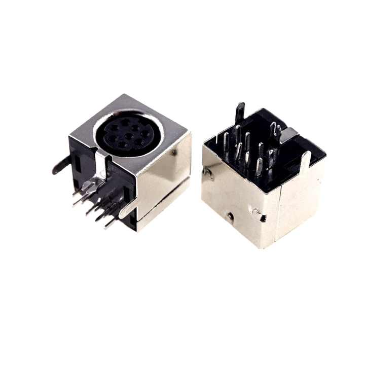 Oiyagai 5 Pieces Replacement Socket DIN 6 Pin Female PCB Right Angle
