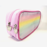 Trousse à crayons à paillettes arc-en-ciel, pochette de papeterie en polyester dégradé, sac à fournitures scolaires à fermeture éclair pour filles