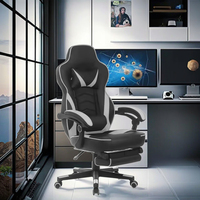 Chaise de jeu pivotante avec fonctions d'inclinaison et de rotation, en cuir PU élégant pour les joueurs