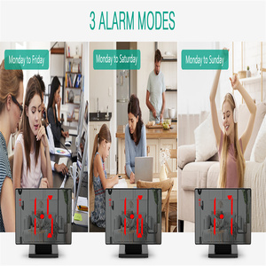 Máy tính để bàn kỹ thuật số Đồng hồ báo thức chiếu LED báo động chiếu thời tiết chiếu Kép Đồng hồ báo thức với USB sạc điện thoại - Product Image 2