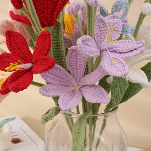 Hilo de lana Mars Orchid terminado, hecho a mano, para decoración de jarrones, flores artificiales para el Día de San Valentín y el Día del Maestro - Product Image 6