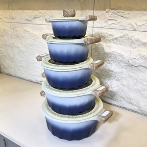 Ensemble de casseroles en aluminium antiadhésif de qualité supérieure, 10 pièces, 16-32 cm, avec couvercle en verre, ensemble de casseroles universel, vente en gros - Product Image 3