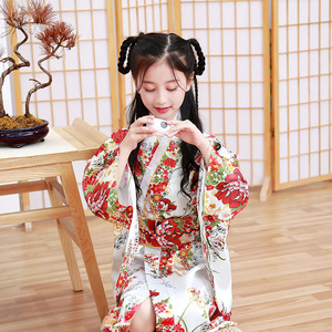 Kimono Tradicional Japonés de Primera Calidad para Niñas, Elegante Yukata, Disfraz de <span class=keywords><strong>Anime</strong></span> para Halloween, Vestidos de Cosplay - Product Image 3