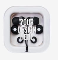 Casing Pengisi Daya Persegi Logo Kustom Earbud Bluetooth Earphone In-Ear Headphone Mini Portabel Hadiah Promosi Grosir