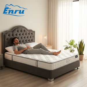 Colchón de Muelles Ensacados de Alta Calidad con <span class=keywords><strong>Espuma</strong></span> de Látex de Alta Densidad, Comprimido y Enrollado, de 12 Pulgadas, para Uso Moderno en Apartamentos, Hogares y Hoteles - Product Image 2