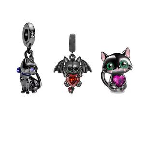 Oferta Especial: Nuevo Colgante de Plata 925 con Circonitas, Serie Gato Negro, Lindo y Elegante, Compatible con Joyería Original para Mujer, Regalo para Ella - Product Image 1