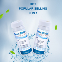 Bandelettes de test d'eau Vansful 6-en-1 de haute précision, 50 bandelettes, kits de test 6-en-1 pour spa et piscine, modèle W-6 Jilin
