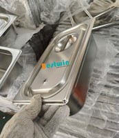Luftdichter Rechteckiger Edelstahl-Dampftischbehälter-Deckel mit Silikondichtung GN-Abdeckung
