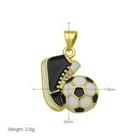 HD438 Meilleure vente Pendentif bijou en or 18 carats, trophée de football tridimensionnel massif, style sportif, avec finition émail, thème football et baseball
