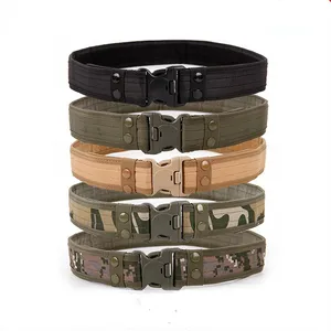 Outdoor 5cm wide edging plastic buckle men's canvas belt lengthened and thickened training sports tactical belt
