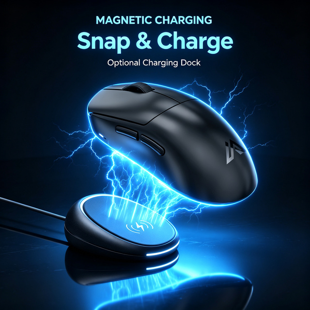 Ultralight 52g Gaming Mouse PAW3950 30000 DPI Sensor 8K Polling Wireless RGB Tri Mode
