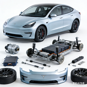 Pare-chocs avant et phares de radiateur en plastique pour Tesla Model S YUCHI, pièces de rechange décoratives - Product Image 4