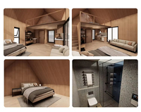 Maisons préfabriquées modulaires en acier sur mesure OEM, haute résistance à la corrosion, cabanes de vacances chaleureuses, mini-maisons de glamping, directement de l'usine