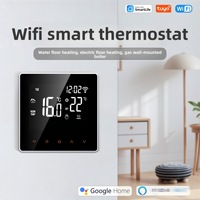 Thermostat WiFi intelligent Smart Life avec écran LCD, boutons tactiles, matériau PC ignifuge, utilisation commerciale universelle, maison intelligente