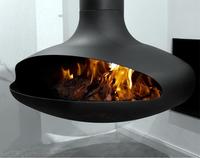 Cheminée décorative d'intérieur pour hôtel, style américain personnalisé, en acier au carbone, résistante à la chaleur, peinture noire, pour brûler du bois