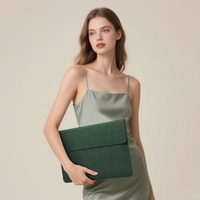 Étuis et housses personnalisés pour ordinateur portable, housse fine en cuir PU de luxe, étui pour ordinateur portable 15 pouces avec petite pochette