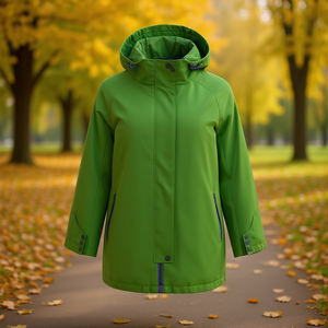 Giacca a vento reversibile da donna HDJ, taglie forti, con cappuccio, impermeabile, lunghezza normale, tinta unita, chiusura con cerniera, per tutte le stagioni - Product Image 2