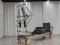 Equipo Comercial de Pilates Reformer para Flexibilidad, Estiramiento Muscular Corporal, Reformer de Madera de Arce, Torre de Pilates Reformer para Gimnasio o Estudio