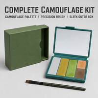 Palette de peinture camouflage pour le visage, 5 couleurs, crème de peinture corporelle camouflage avec étui miroir pour Halloween, cosplay, fête, maquillage de scène
