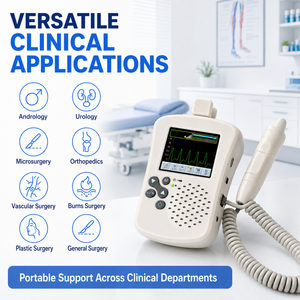 Doppler Vascular Portátil Recargable <span class=keywords><strong>de</strong></span> 8MHz, Serie VD, Medidor <span class=keywords><strong>de</strong></span> Flujo Arterial y Venoso con Datos USB para Clínica y Veterinaria - Product Image 4