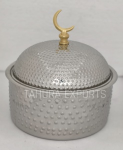 Style arabe tendance élégant stockage des aliments en acier inoxydable marmite moyen-orient golfe mariage hôtel fête casserole en métal marmites - Product Image 4