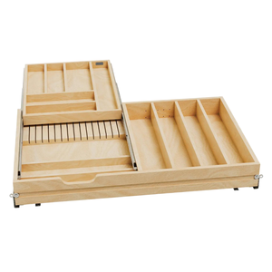 EFS Unfinished Wood <b>Drawer</b> Organizers & <b>Storage</b> Eco-Friendly Contemporary Kitchen <b>Cabinet</b> Inserts <b>with</b> Multifunction Design - Product Image 5