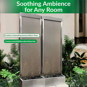 น้ำพุน้ำตกตั้งพร้อมหินและไฟตกแต่งสวนในร่มกลางแจ้งสำหรับสำนักงานบ้านลาน - Product Image 6