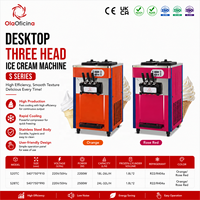 Machine à crème glacée molle de comptoir professionnelle 3 saveurs pour glacier, café, restaurant, magasin de desserts