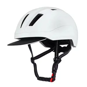 OEM ODM helm sepeda ringan, untuk bersepeda kota dengan Visor matahari lampu peringatan berkedip